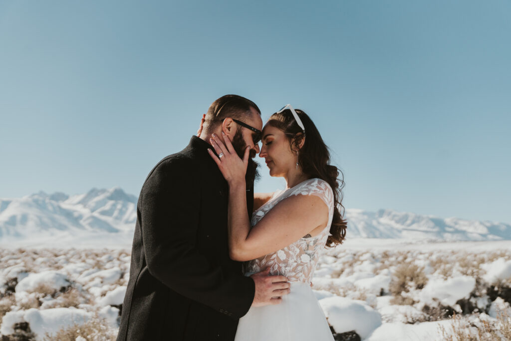 Mammoth lakes elopement in winter
